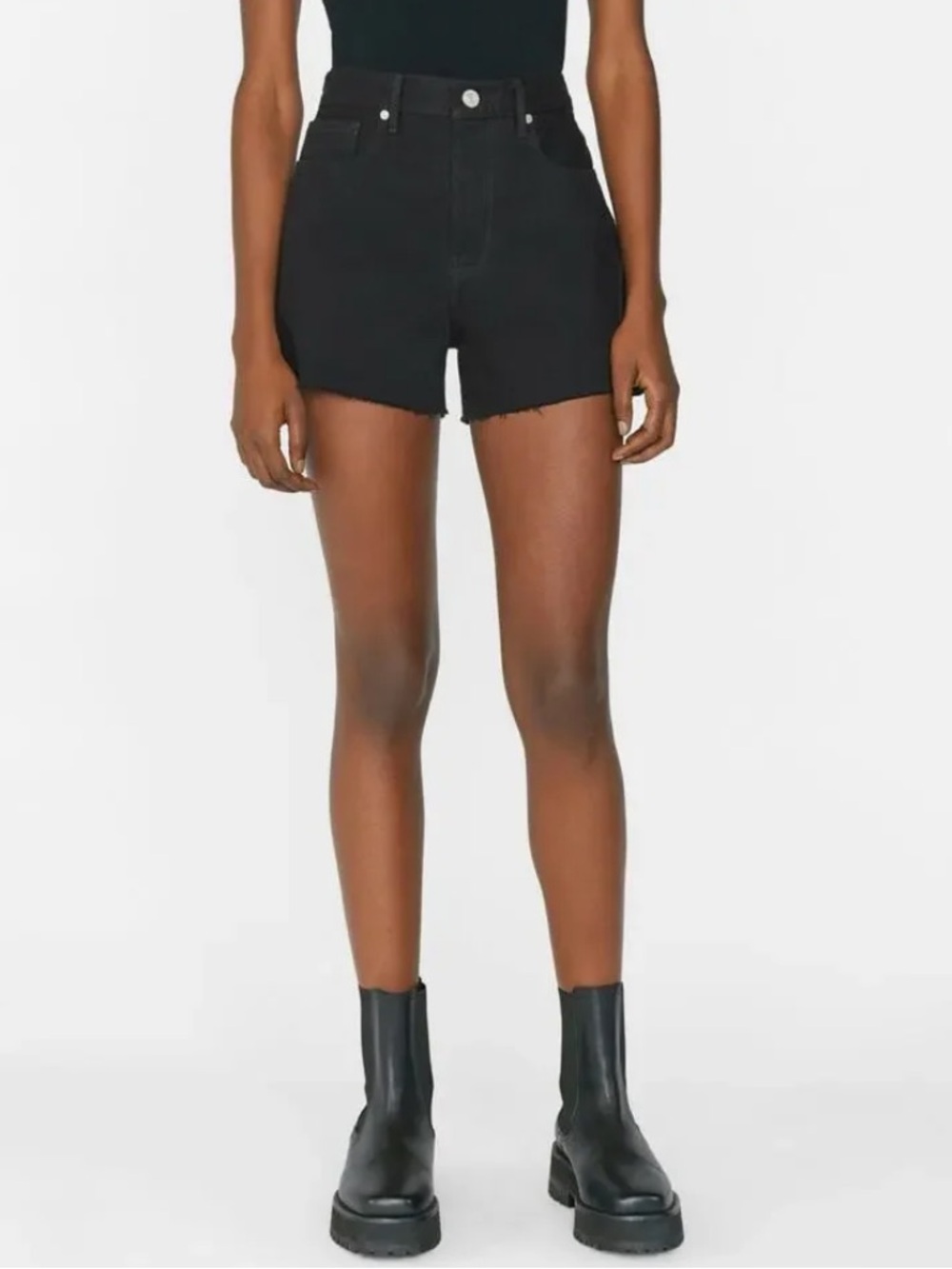 Frame Denim Le Brigette Short Raw Edge Black 28